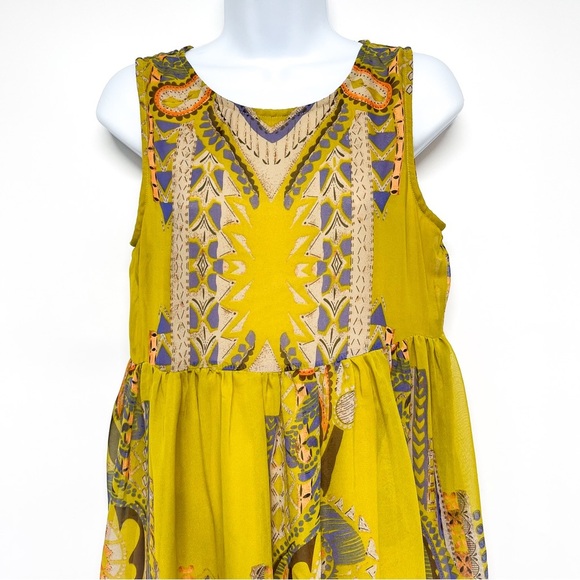 Altar’d State Paisley Print Boho Chic Babydoll Chiffon Sleeveless Dress - Picture 4 of 9